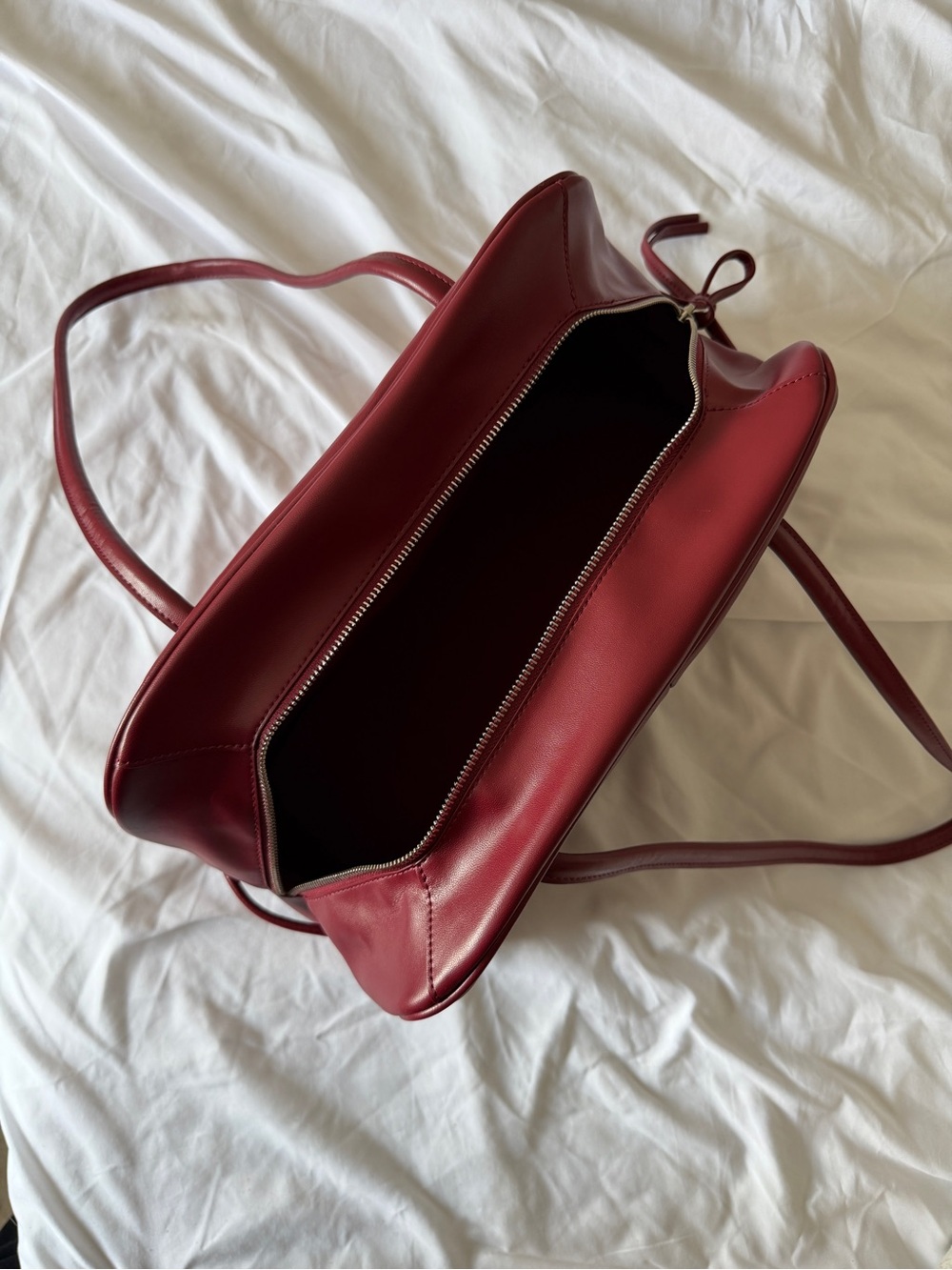 Olend Vegan Leather Brooklyn Bag in Cherry Red - Picture 6 of 8